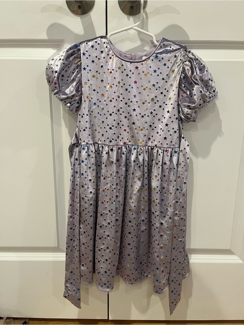 Lola + The Boys Lavender Star Print Puff Sleeve Dress